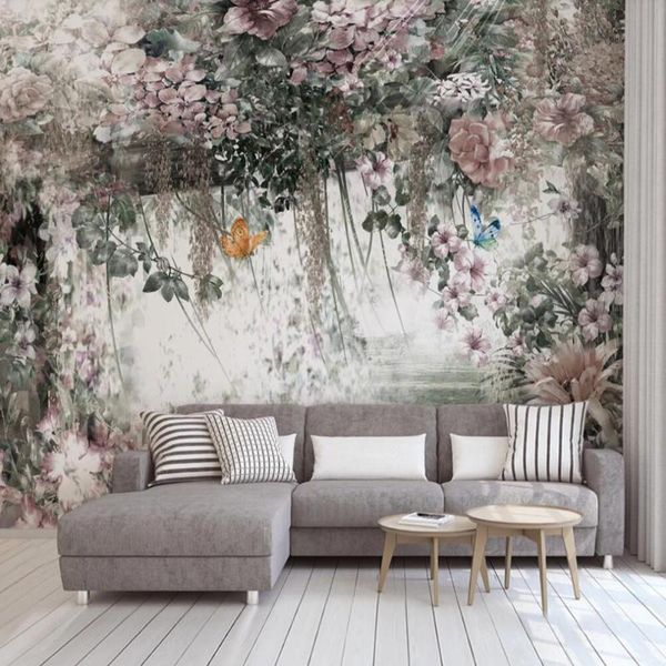 

wallpapers milofi custom large wallpaper mural nordic modern fresh watercolor vine flower background wall paper decorative painting