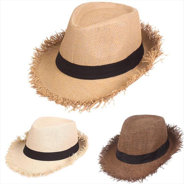 

summer straw hat sun anti jazz solid color raffia outdoor travel, Blue;gray