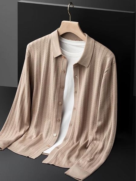 

men's sweaters minglu spring autumn mens luxury knitted stripe hollow out cardigan sweater male fashion slim fit casual man, White;black