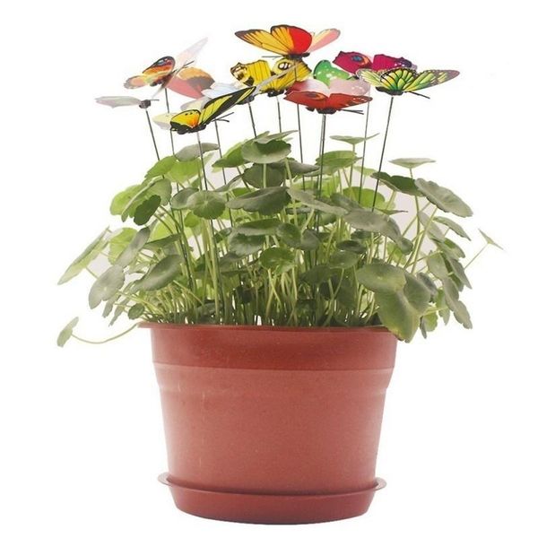 

24pcs butterflies garden yard planter colorful whimsical butterfly stakes decoracion outdoor decor flower pots decoration decorative flowers