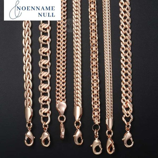 

chains fanshion 585 rose gold necklace curb weaving rope snail link beaded chain for men women classic jewelry gifts cnn1b, Silver