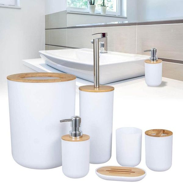 

garden decorations 40# bathroom accessories set bath ensemble soap dish trash can toilet brush necessities kit to keep your clean