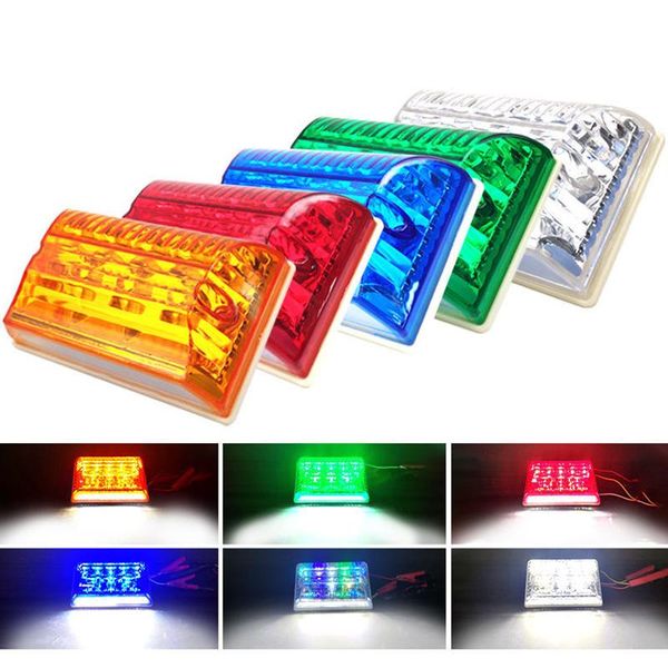 

emergency lights 10pcs 24v indicator light led truck side turn signal lamps red white amber blue green running for cars