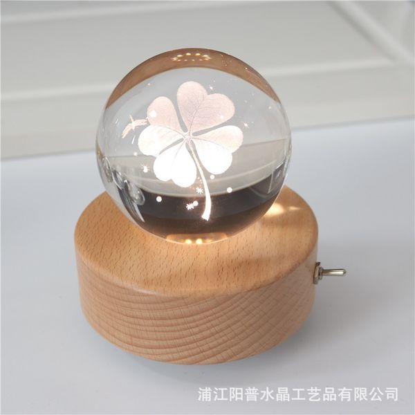 

crystal led warm light creative music box desk new charging 3d small night lamp2021