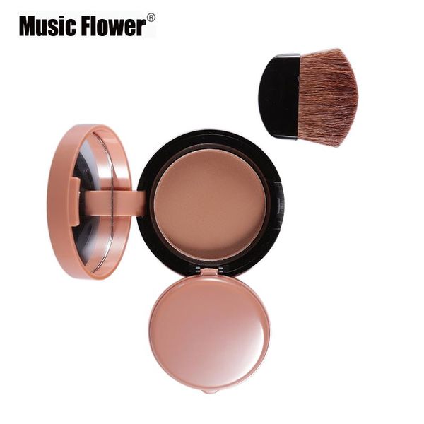 

blush music flower face contour blusher palette makeup long lasting silky powder bronzer cheek with brush kits