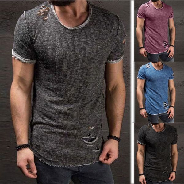 

fashion men's casual fit short sleeve slim muscle bodybuilding t-shirt tee, White;black