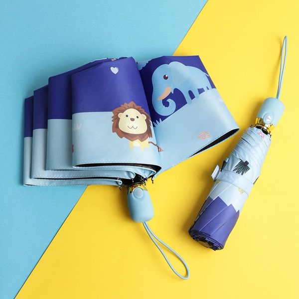 

umbrellas lovely cartoon children umbrella portable folding parasol kids creative design handle gift for student boy girl adult