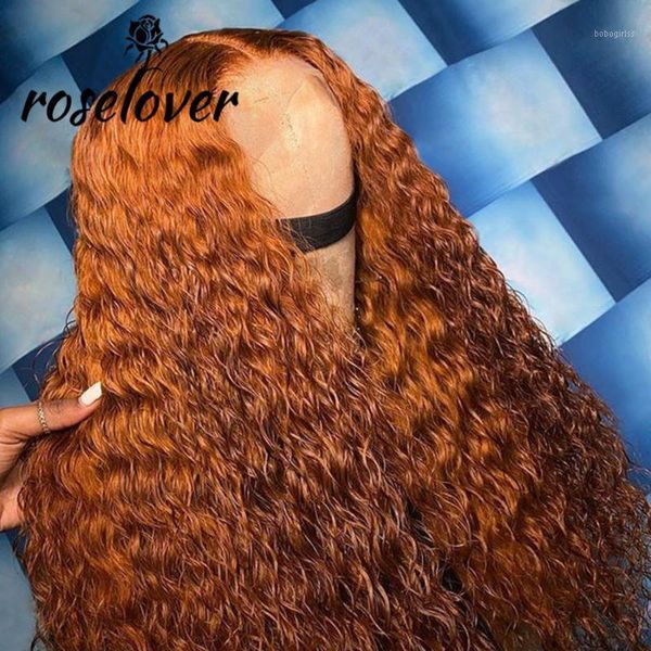 

ginger orange wig human hair deep wave part lace wigs colored curly pre plucked transparent brazilian remy1, Black;brown