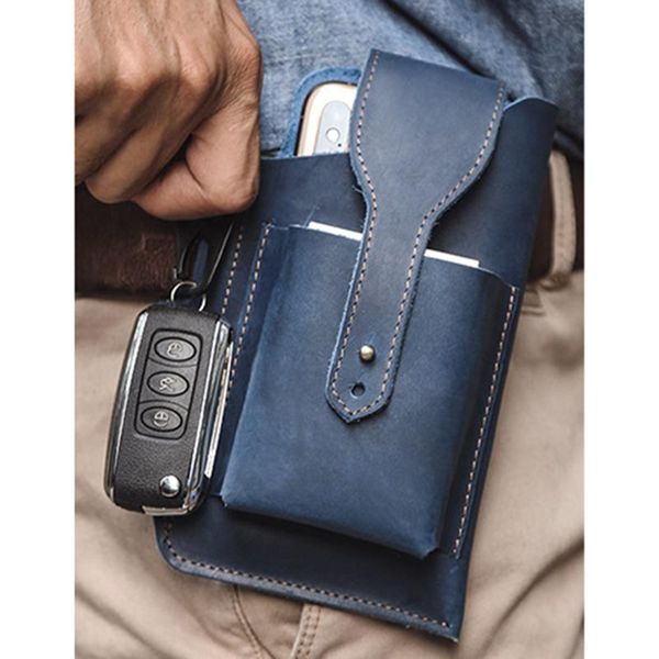 

waist bags bag men genuine leather belt bum leg hip packs for cell phone box case outdoor pouch tools holder