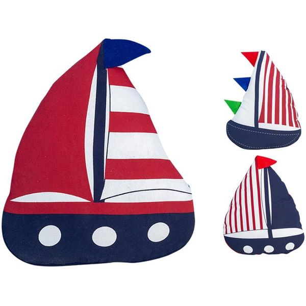 

pillow mediterranean style cushion sailboat shape cotton linen kids bedroom decorative children birthday gift