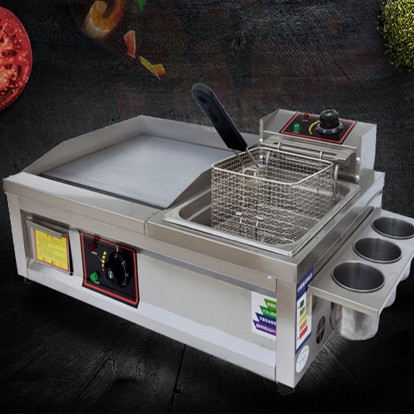 

electric deep fryer multi-functional commercial stainless steel grill frying pan french fries machine