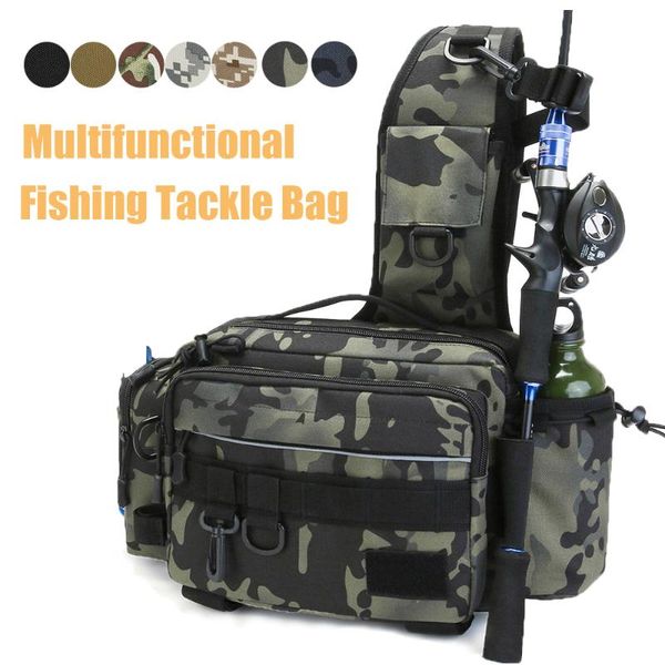 

stuff sacks multifunctional fishing tackle bags tactical waist bag fanny pack military sling shoulder lures gear utility storage