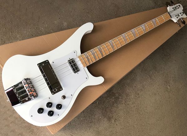 

white 4 strings 4003 ricken electric bass guitar with rosewood fretboard