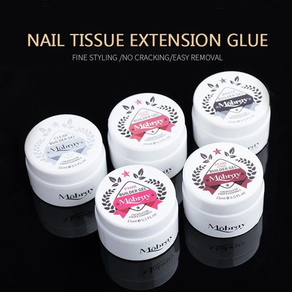 

nail gel 15ml 5 colors extension tips acrylic pink clear polish quick building uv extend glue art supplies tslm1, Red;pink