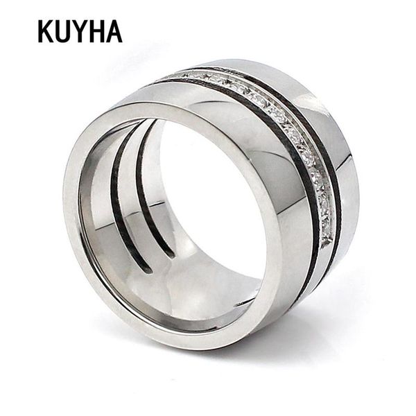 

wedding rings stainless steel for men women fashion band engagement geometric zircon rhinestone jewelry lovers, Slivery;golden