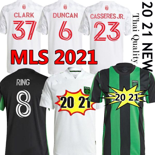 

2xl austin soccer jerseys new york red 2021 2022 inaugural mls bold home black green dario conca kleber xavier baez men kits football shirts, Black;yellow