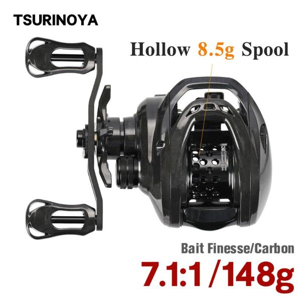 

baitcasting reels tsurinoya dark wolf bfs bait finesse casting reel ultralight 148g 8.5g shallow spool coil trout fishing