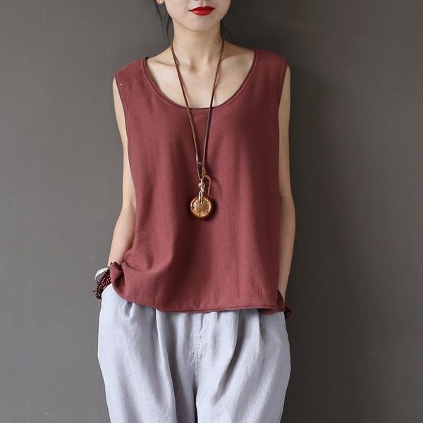 

womens tank 12 colors summer cotton women vest knitted solid color o neck washed female loose, White