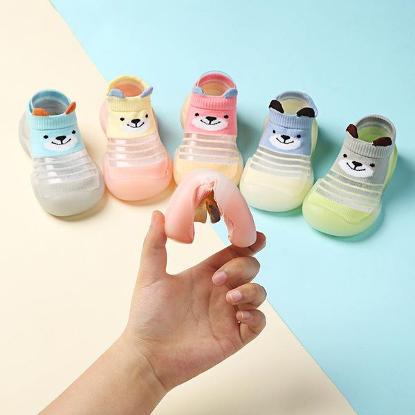 

summer baby shoes breathable mesh soft sole rubber floor footwear infant first walker short tube sock for toddler girl boy walkers