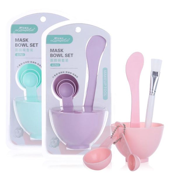 

6pcs diy mask bowl mixing brush makeup tool set 4 in1 beauty skin care with mixed stir spatula stick measuring spoon kit eyelash curler