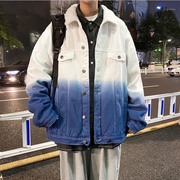 

men's jackets neploha man casual oversize denim winter 2021 thicken warm couple harajuku streetwear male clothing, Black;brown