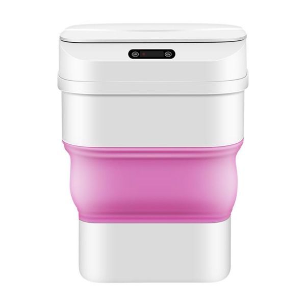 

waste bins automatic trash can with lid 4.6 gallon foldable touchless motion sensor garbage