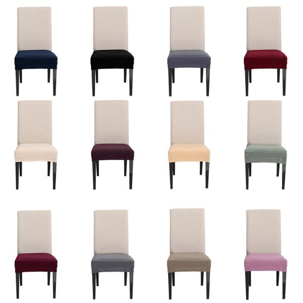 

chair covers spandex cover solid color dining room office kitchen elastic seat anti-dirty protector case
