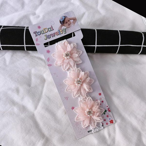 

hair accessories 1pcs lace flower baby girl headband born pography props shower headwear lovely infant kids band turban, Slivery;white