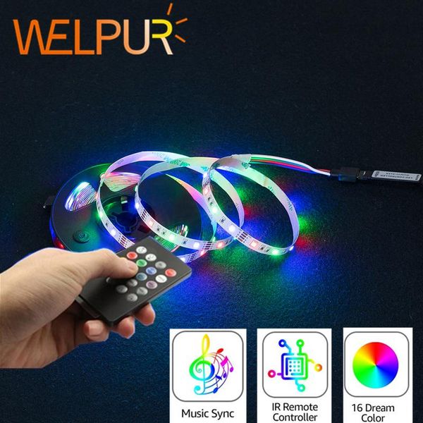 

strips 5v usb led strip 2835 rgb light music ip65 flexible ribbon tape tv background lighting