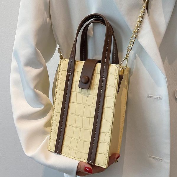 

evening bags crocodile pattern pearl tote bag 2021 summer quality pu leather women's designer handbag gradient shoulder messenger