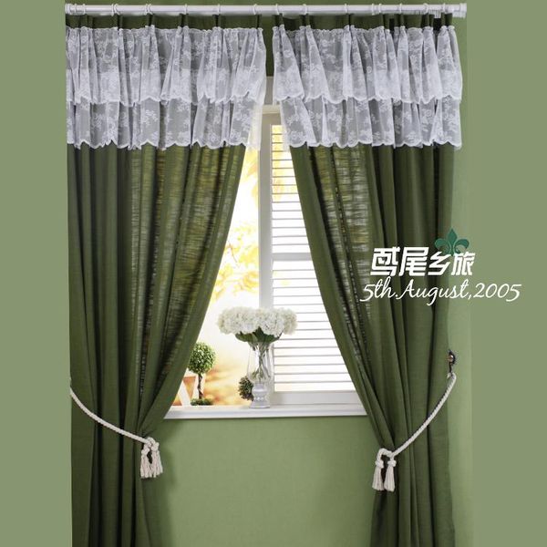 

curtain & drapes north european american country style pure color cotton linen lace decoration medium shading curtains for bedroom living ro