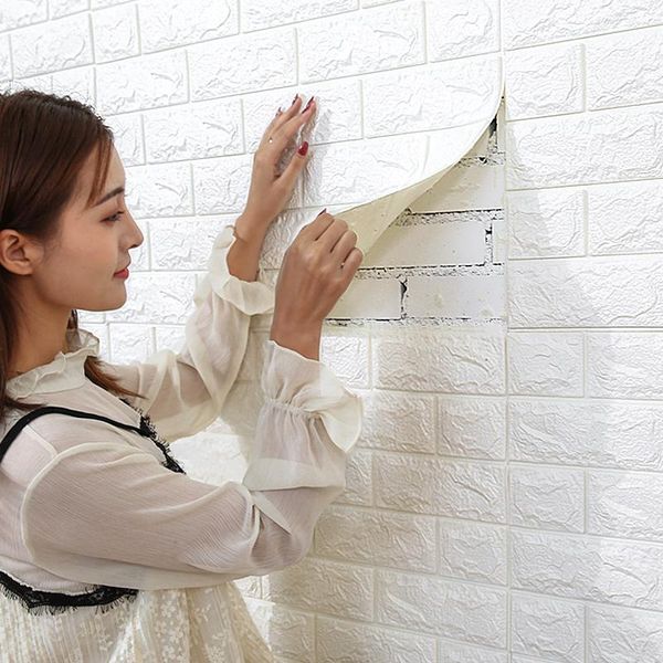 

wallpaper self-adhesive 3d three-dimensional wall stickers bedroom warm decorative background foam brick waterpro wallpapers
