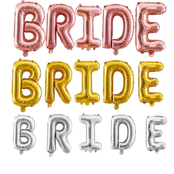 

party decoration 16inch rose gold bride letter foil balloons wedding decorations shower hen balloon