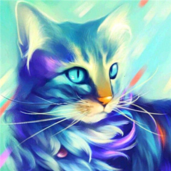 

paintings gatyztory 60x75cm frame diy oil painting by bumbers animal cat abstract acrylic paint numbers for adults home decors