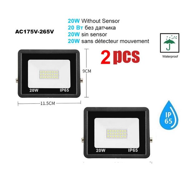 

floodlights 1-2pcs 220v 10-100w led floodlight spotlight exterior street wall reflector light human body pir motion sensor waterpr
