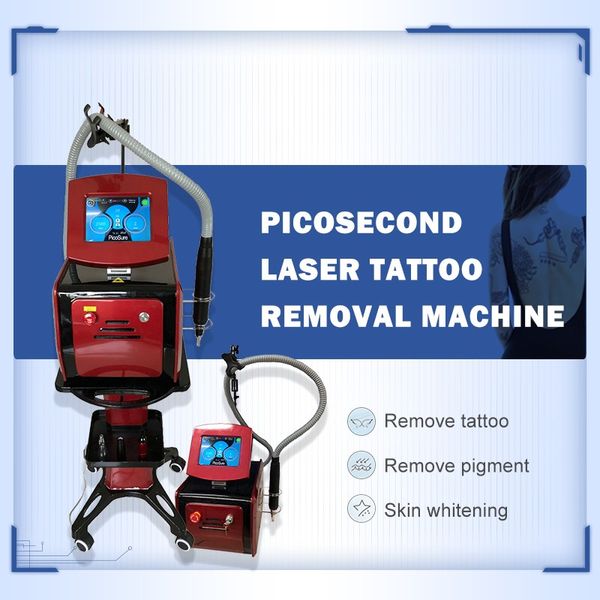 Profissional portátil picosecond laser 1064nm / 532nm / 755nm tatuagem remoção Q interruptor nd yag picos removedor de pigmentação máquina de beleza escura mancha equipamento