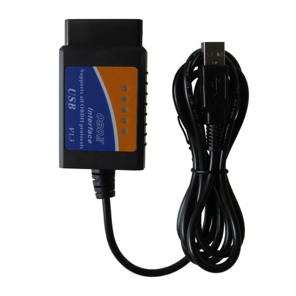 USB ELM327 V1.5 OBD2 Scanner V 1.5 Elm 327 Interface USB Leitor de Código OBDII para PC Adaptador OBD 2 Carro Ferramentas de Diagnóstico