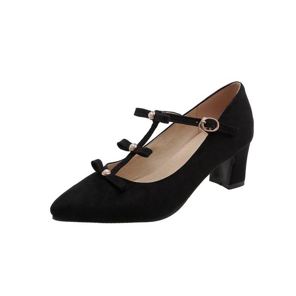 

dress shoes plus size single decorated with pointed bow ladies high heels women woman pumps, Black