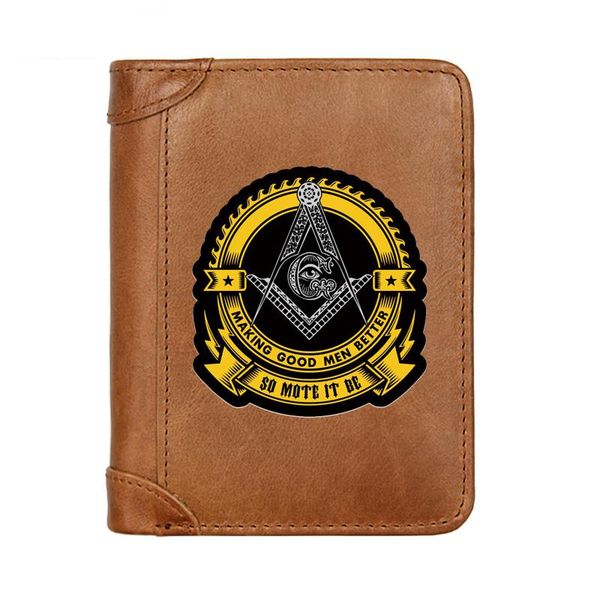 

wallets masonic making good men better male genuine leather wallet credit business card holders purses women high quality, Red;black