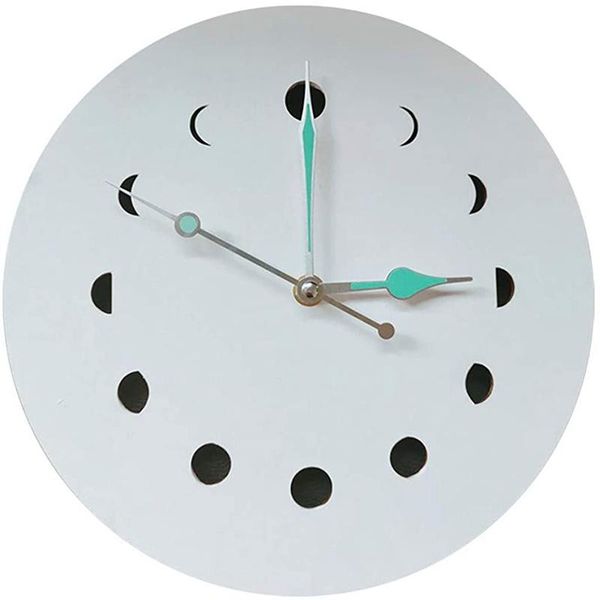 

wall clock luminous wooden moon cycle home decoration for with backlight clocks