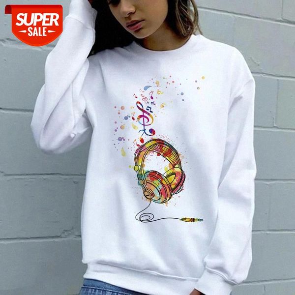 

zn088-18 ladies fashion pullover sweater, round neck printed long sleeve shirt #dm1g, Black