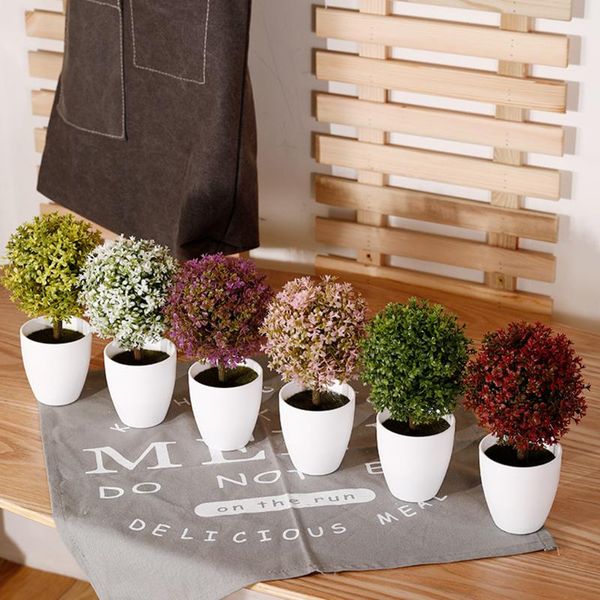 

decorative flowers & wreaths artificial potted plant bonsai plastic flowerpot ornaments simulation flower grass birthday party decor home of