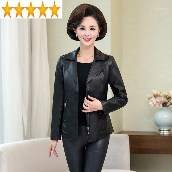 

jacket 2021 women pu clothes spting autumn slim fit blazer leather coat plus size veste femme 156667601197011 kj women's & faux, Black