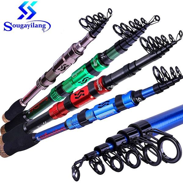 

sougayilang portable 1.8-3.0m fishing rods spinning ultralight carbon fiber carp rod travel tackle boat