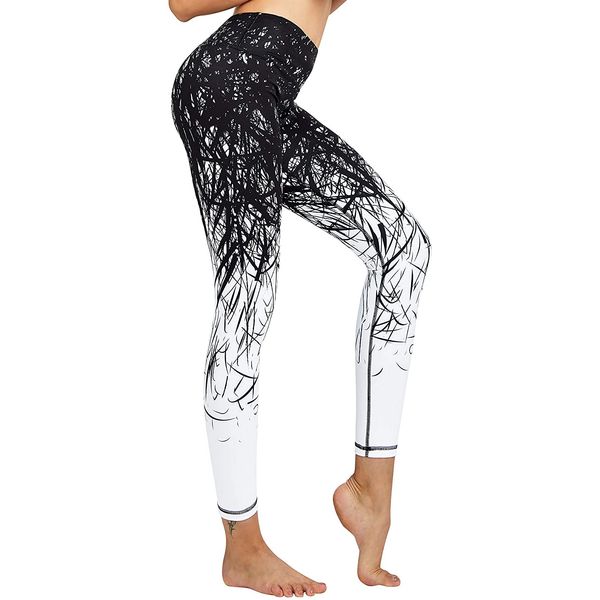 

women's yoga running pants printed compression leggings workout tights hidden pocket, White;red