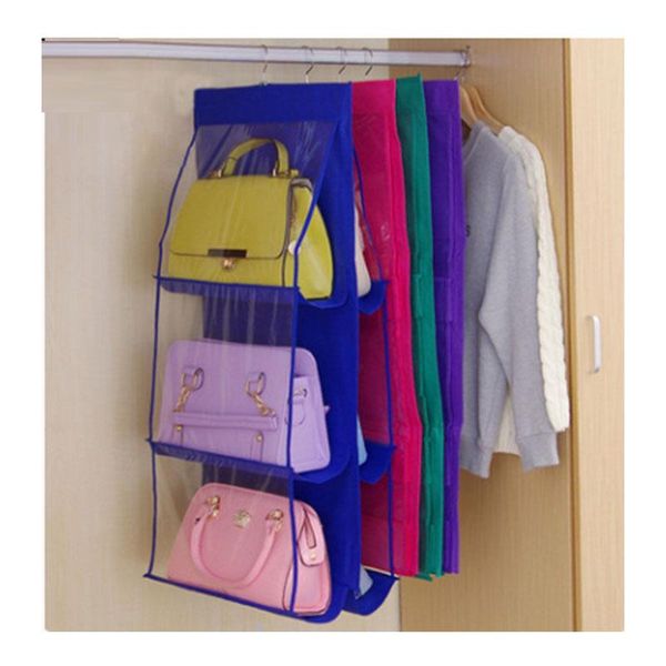 

double-sided six-layer see-through bags for hanging storage boxes & bins