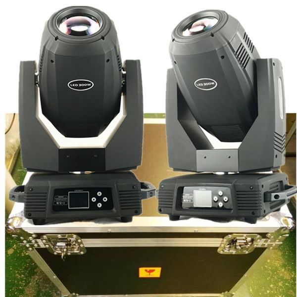 

effects 2 pack flight case packing holiday lights 300w led wash zoom gobo beam moving head light 3in1 disco