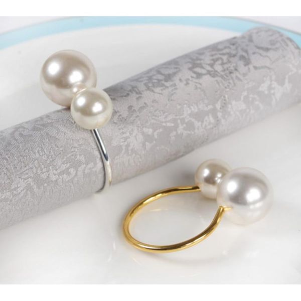

napkin ring el restaurant pearl stainless steel towel buckle table decoration supplies rings