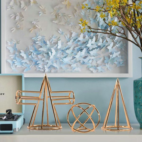 

decorative objects & figurines creative electroplating metal geometry iron art table small ornaments light luxury wind model room study