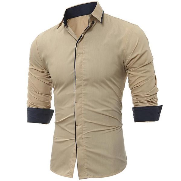 

mens fashion shirts long sleeves classic dark throttle hit color side male dress shirts slim shirts, White;black
